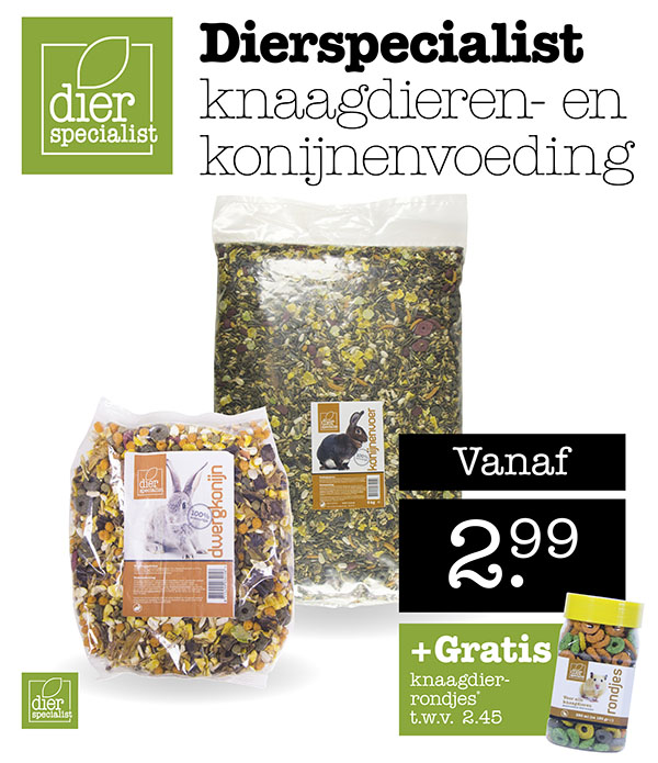 Dierspecialist knaagdieren- en konijnenvoeding